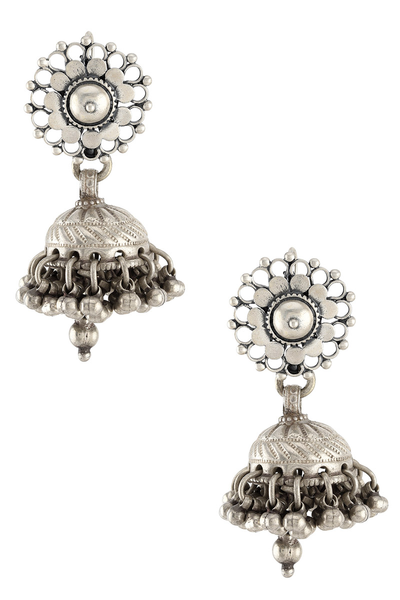 Silver-Flower-Dhani-Ghungroo-Jhumkis-big