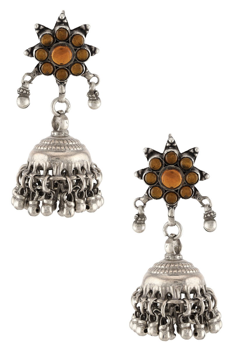 Silver-Flower-Ghungroo-Jhumka-Earrings-big