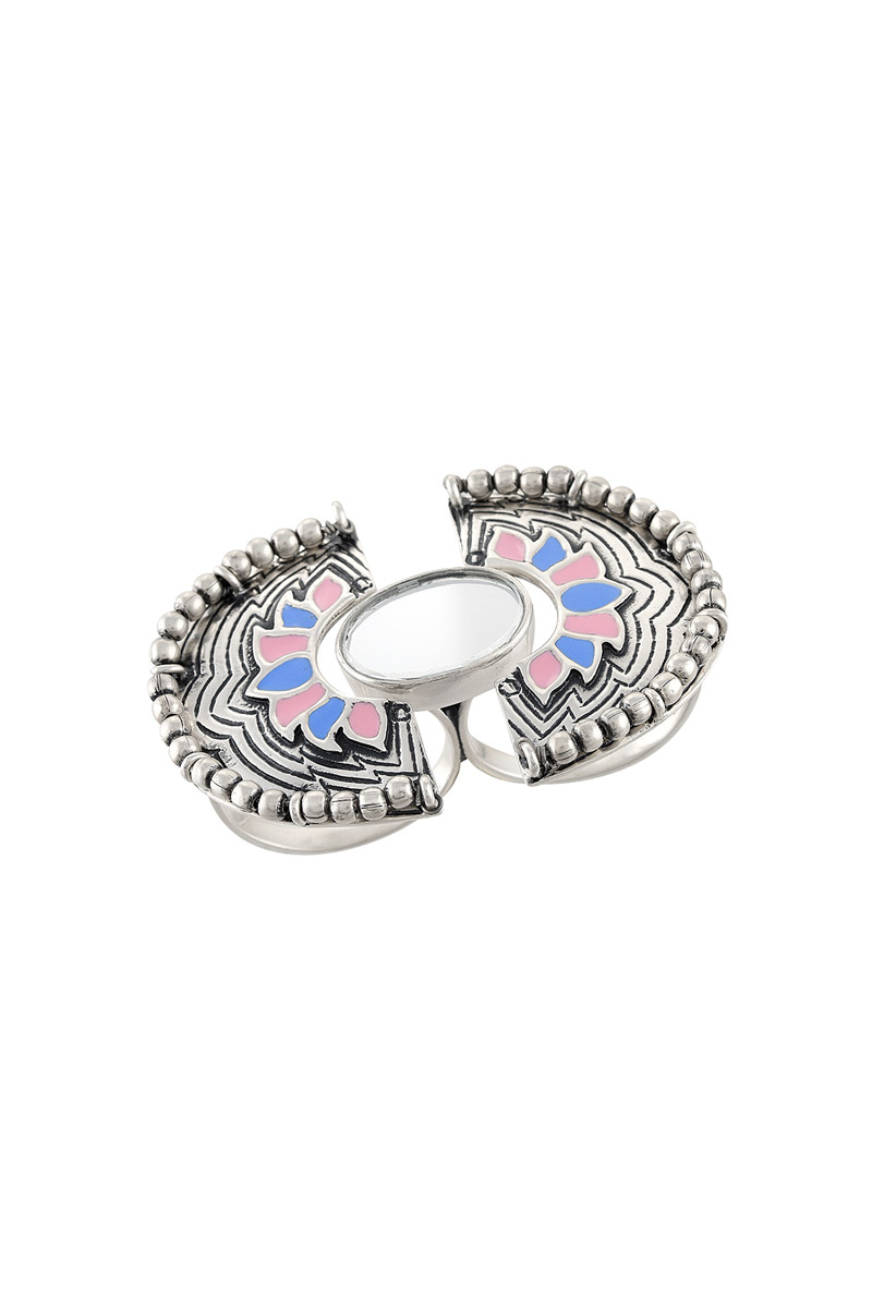 Silver-Lotus-Mirror-Double-Finger-Ring-big